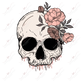 Drippping Flower Skull - Clear Cast Decal