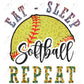 Eat Sleep Softball Repeat - Htv Transfer