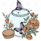 Flower Butterfly Jar Color - Htv Transfer