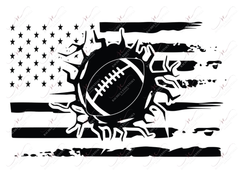 Football And Flag - Ready To Press Sublimation Transfer Print Sublimation