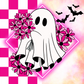Pink floral ghost - ready to press sublimation transfer print