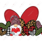Gnome And Hearts - Ready To Press Sublimation Transfer Print Sublimation