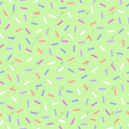 Green Mixed Sprinkles - Ready To Press Sublimation Transfer Print Sublimation