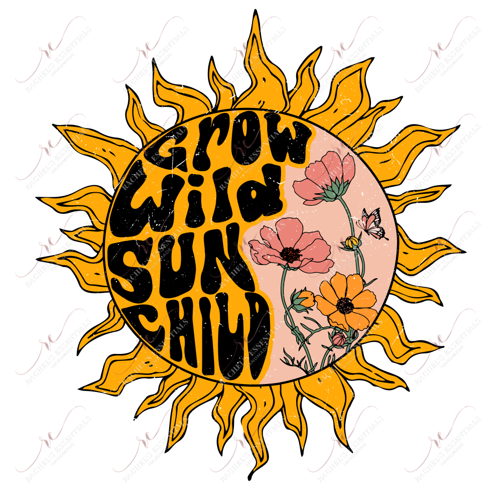 Grow Wild Sun Child - Htv Transfer