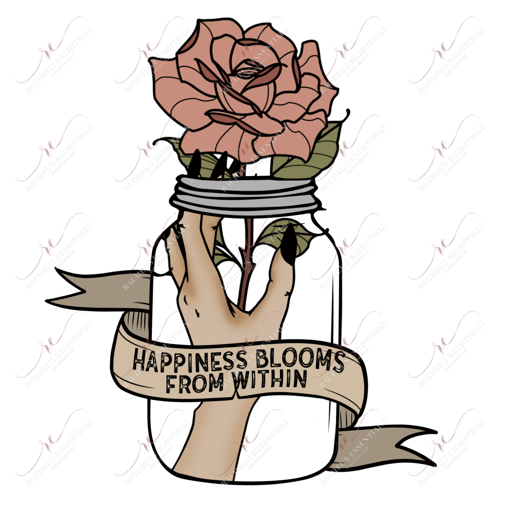 Happiness Blooms From Within - Clear Cast Decal