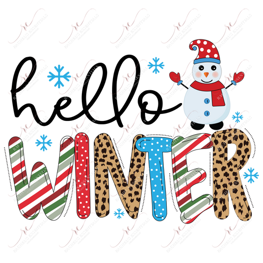 Hello Winter - Ready To Press Sublimation Transfer Print Sublimation