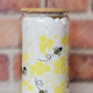 Honeycomb And Bees Clear 16Oz Libbey Beer Can Glass