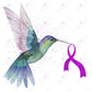 Humming Bird Ribbon - Clear Cast Decal
