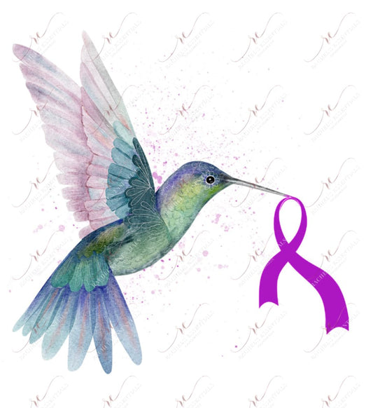 Humming Bird Ribbon - Clear Cast Decal