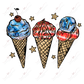 Ice Cream Comes Red White Blue - Clear Cast Decal