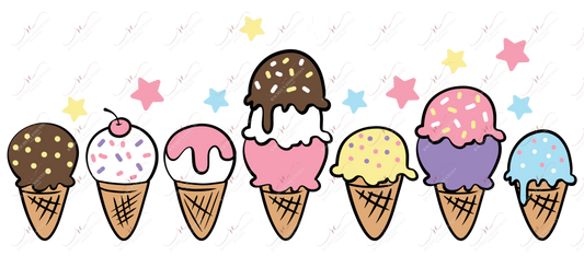 Ice Cream Cones - Ready To Press Sublimation Transfer Print Sublimation