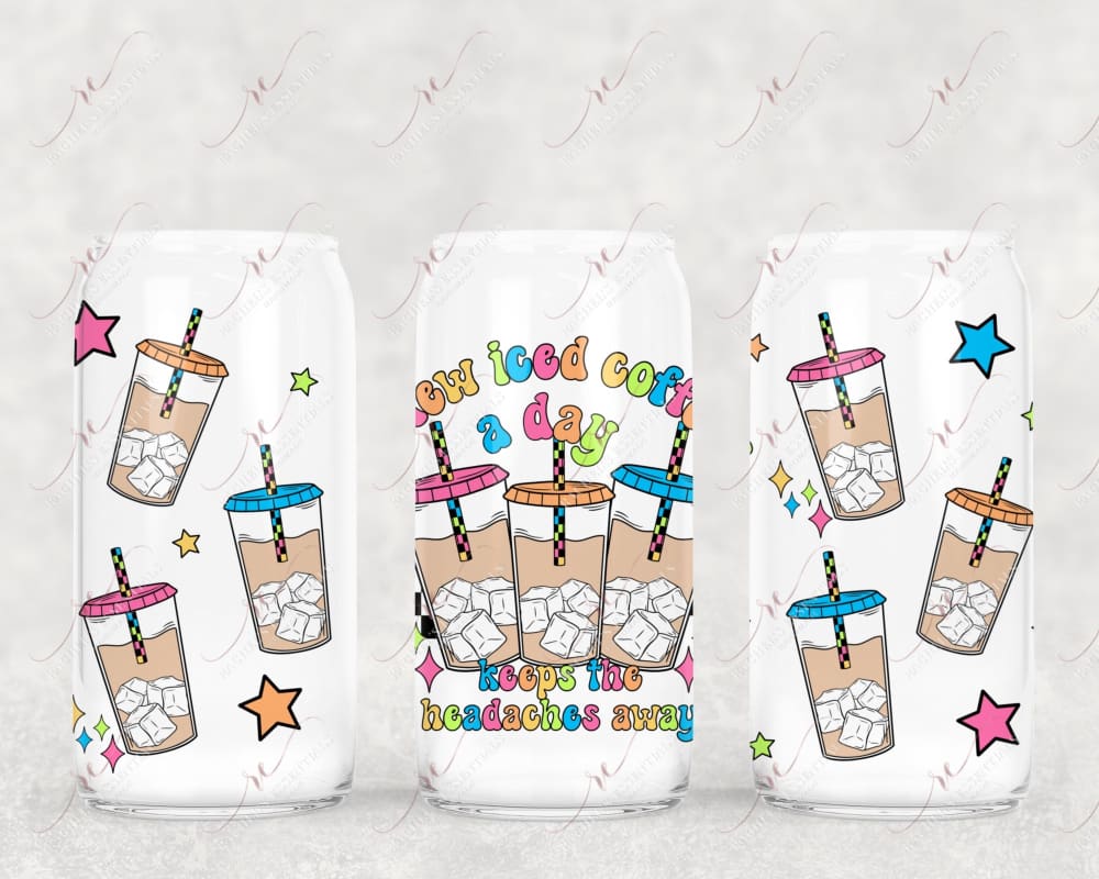 Iced Coffee Headaches - 16Oz Vinyl Libbey Wrap
