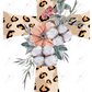 Leopard Cross With Flowers - Ready To Press Sublimation Transfer Print Sublimation
