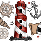 Lighthouse - Libbey/Beer Can Glass Sublimation