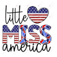 Little Miss America Red White Blue - Ready To Press Sublimation Transfer Print Sublimation