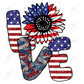 Love Red White Blue - Ready To Press Sublimation Transfer Print Sublimation