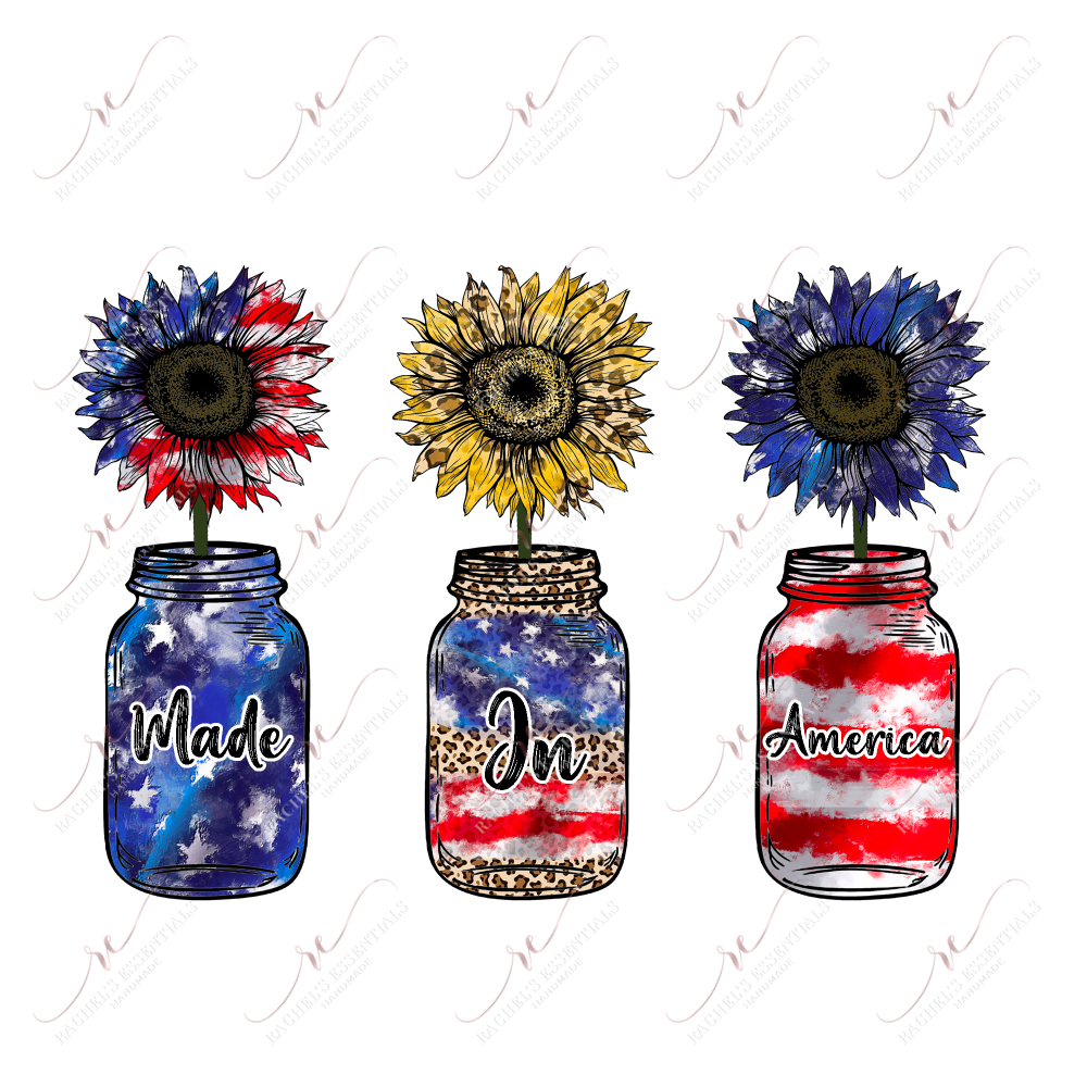 Made In America Mason Jars - Htv Transfer