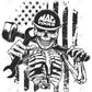 Mag Tools Skeleton Flag Worker - Ready To Press Sublimation Transfer Print Sublimation
