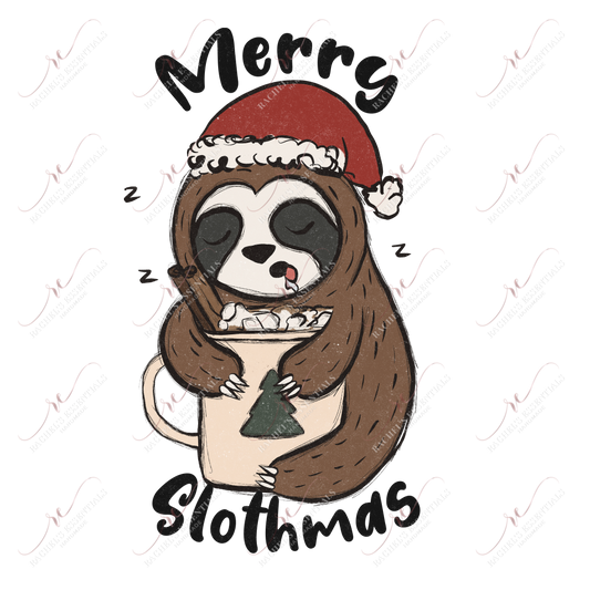 Merry Slothmas - Ready To Press Sublimation Transfer Print Sublimation