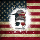 Mom Life Flag Messy Bun Wrap- Ready To Press Sublimation Transfer Print Sublimation