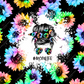 Mom Life Wrap Colorful Flowers Messy Bun - Ready To Press Sublimation Transfer Print Sublimation