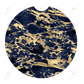 Navy Blue And Gold Marble Car Coaster - Ready To Press Sublimation Transfer Print Sublimation