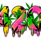 Neon Drippy 420- Clear Cast Decal