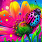 Neon Flower And Bug - Vinyl Wrap Vinyl