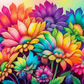 Neon Flowers- Clear Cast Decal