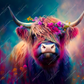 Neon Highland Cow- Vinyl Wrap Vinyl