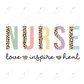 Nurse Love Inspire Heal Colorful Leopard - Ready To Press Sublimation Transfer Print Sublimation