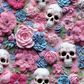 Pastel Skull 2 - Ready To Press Sublimation Transfer Print Seamless 10/23 Sublimation