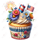 Patriotic Cupcake - Ready To Press Sublimation Transfer Print Sublimation