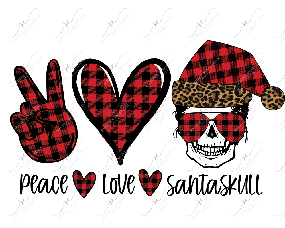 Peace Love Santaskull - Ready To Press Sublimation Transfer Print Sublimation