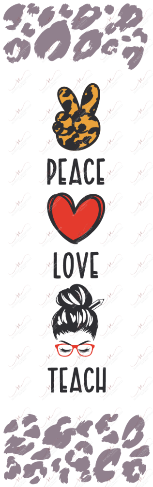 Peace Love Teacher Leopard - Vinyl Pen Wrap
