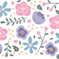 Pink And Purple Go Flowers No Hole - Cold Cup Wrap Cold