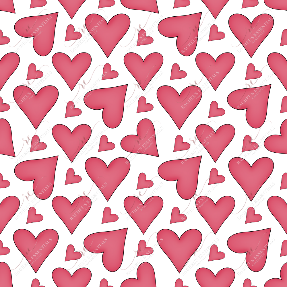 Pink Hearts - Ready To Press Sublimation Transfer Print Sublimation