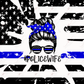 Police Wife Messy Bun Wrap- Ready To Press Sublimation Transfer Print Sublimation
