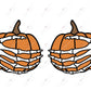 Pumpkin Skeleton Hands - Ready To Press Sublimation Transfer Print Sublimation
