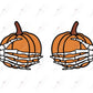 Pumpkin Skeleton Hands - Ready To Press Sublimation Transfer Print Sublimation