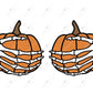 Pumpkin Skeleton Hands - Ready To Press Sublimation Transfer Print Sublimation