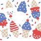 Red White Blue Ice Cream Cones - Cold Cup Wrap