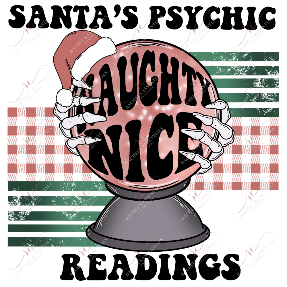 Santas Psychic Naughty Nice Readings - Clear Cast Decal
