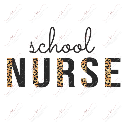 School Nurse Leopard - Ready To Press Sublimation Transfer Print Sublimation