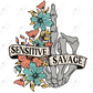 Sensitive Savage Skeleton Hand - Clear Cast Decal