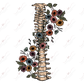 Skeletal Spine With Flowers - Clear Cast Decal