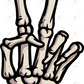 Skeleton Hand Peace Sign 2 - Ready To Press Sublimation Transfer Print Sublimation