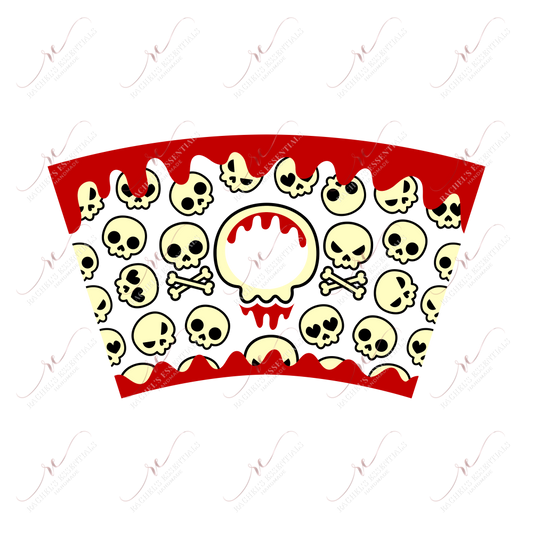 Skulls And Blood Drip - Cold Cup Wrap