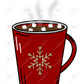 Snowflake Hot Cocoa Coffee Cup - Ready To Press Sublimation Transfer Print Sublimation