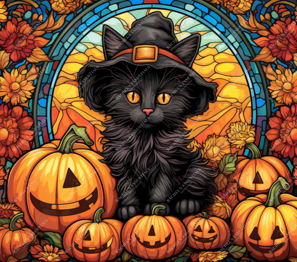 Stained Glass Cat - Ready To Press Sublimation Transfer Print Sublimation